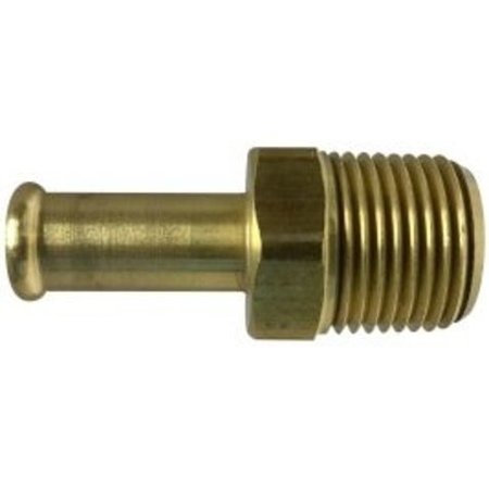 MIDLAND METAL Barb Adapter, Adapter FittingConnector, 58 x 12 Nominal, Bubble Barb x MNPT End Style, 150 psi P 32183